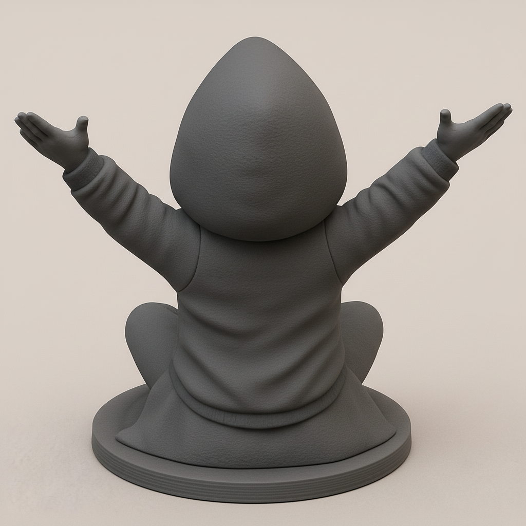 face to 3d model ai-3D portrait printing from photo_Uplifted Spirit: Joyful Meditator Desk Art