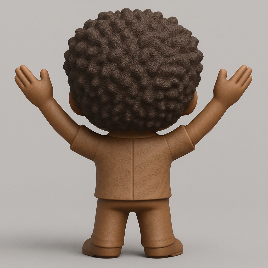 face to 3d model ai-3D portrait printing from photo_Enthusiastic Pop-Style Collectible Figure