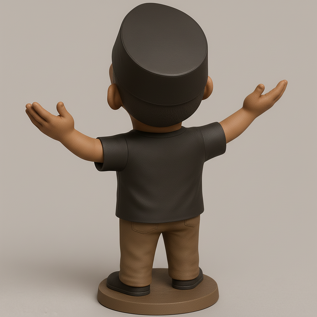 face anatomy 3d model-create 3d face model from photo_Joyful Figurine with Catchy T-Shirt Design