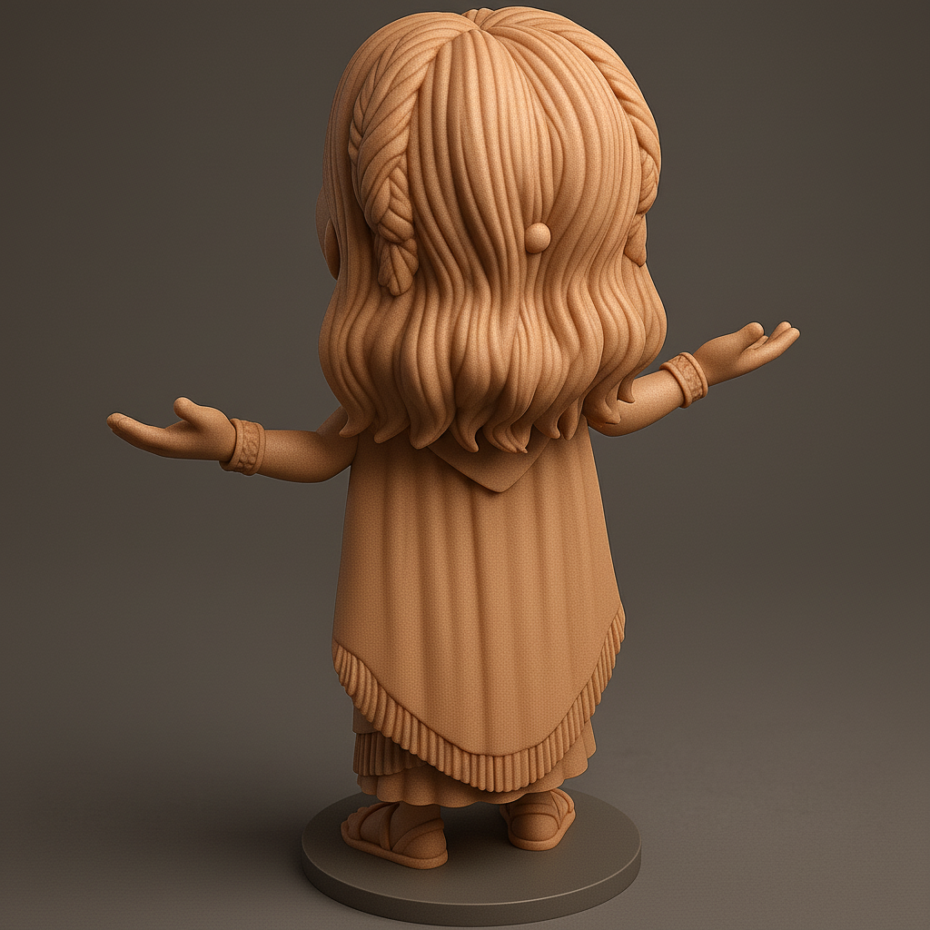 silhouette 3d printer maker-3d portrait printing_Joyful Princess 3D Model for Printing