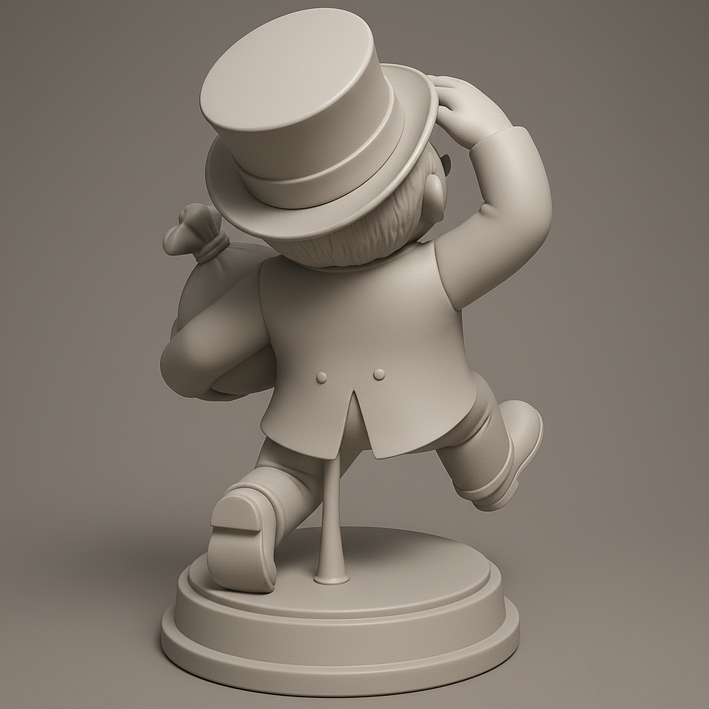 face anatomy 3d model-create 3d face model from photo_Cheerful Moneybag Gentleman Figurine