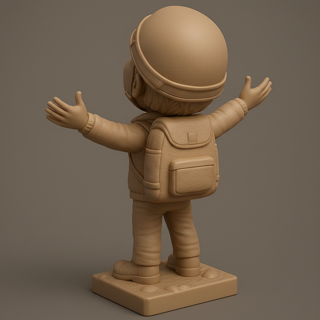 silhouette 3d printer maker-3d portrait printing_Joyful Adventurer 3D Figure