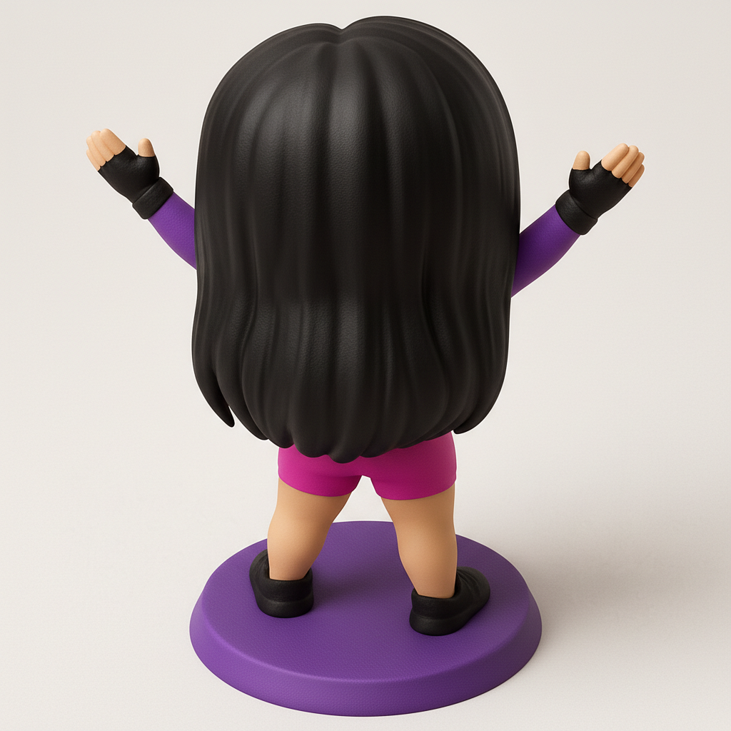 face to 3d model ai-3D portrait printing from photo_Chibi Fitness Vibe Figure-Motivational Desk Decor