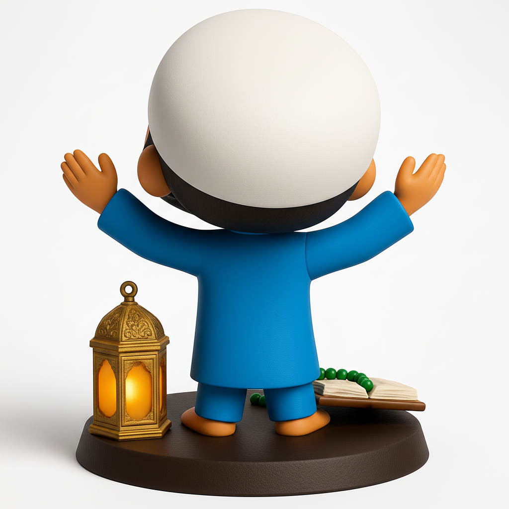 face to 3d model ai-3D portrait printing from photo_Celebrate Eid & Ramadan: Joyful Muslim Figure 