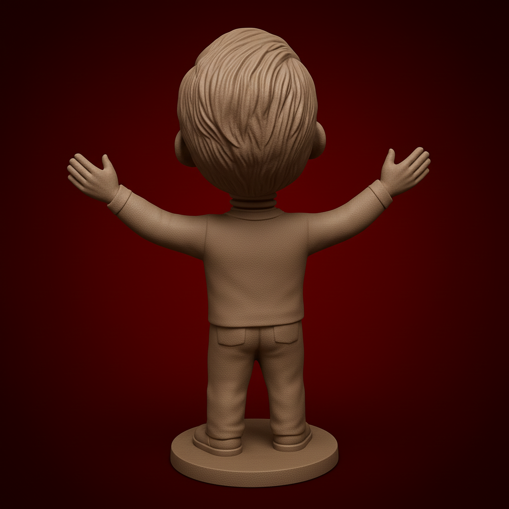 silhouette 3d printer maker-3d portrait printing_Optimistic Bobblehead: Embrace Happiness & Joy