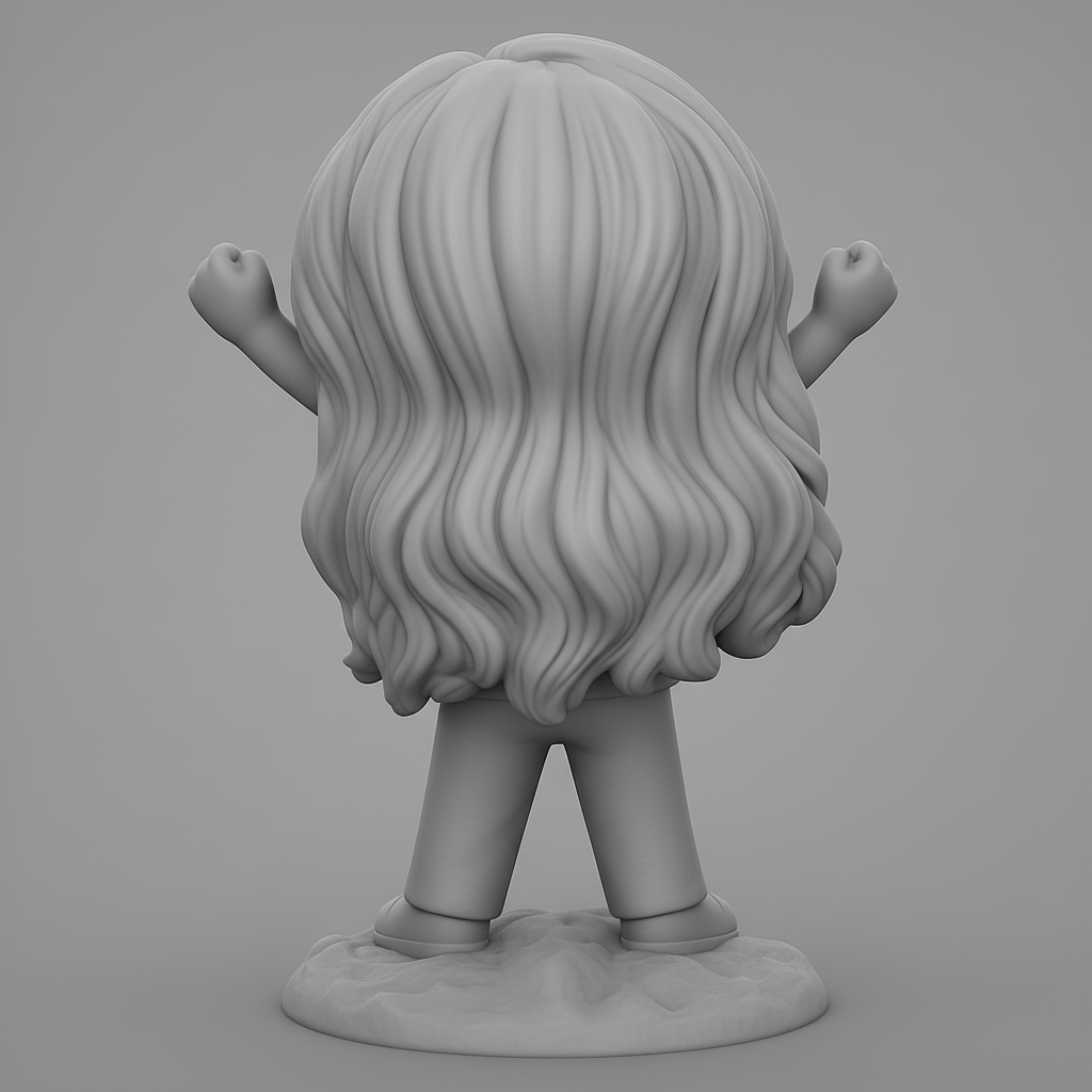 face to 3d model ai-3D portrait printing from photo_Happy Chibi Girl: Celebrate Success & Good Vibes!