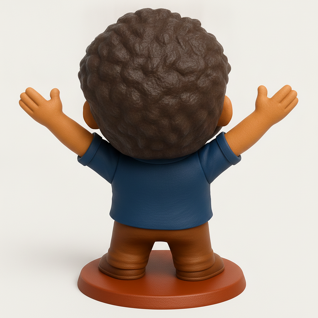 face anatomy 3d model-create 3d face model from photo_Customizable Happy Figurine Bobblehead - Desktop Cheer!