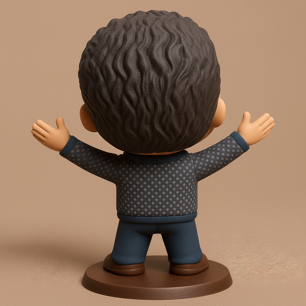 face to 3d model ai-3D portrait printing from photo_Joyful Chibi Character Figurine - Personalized Desk Decor