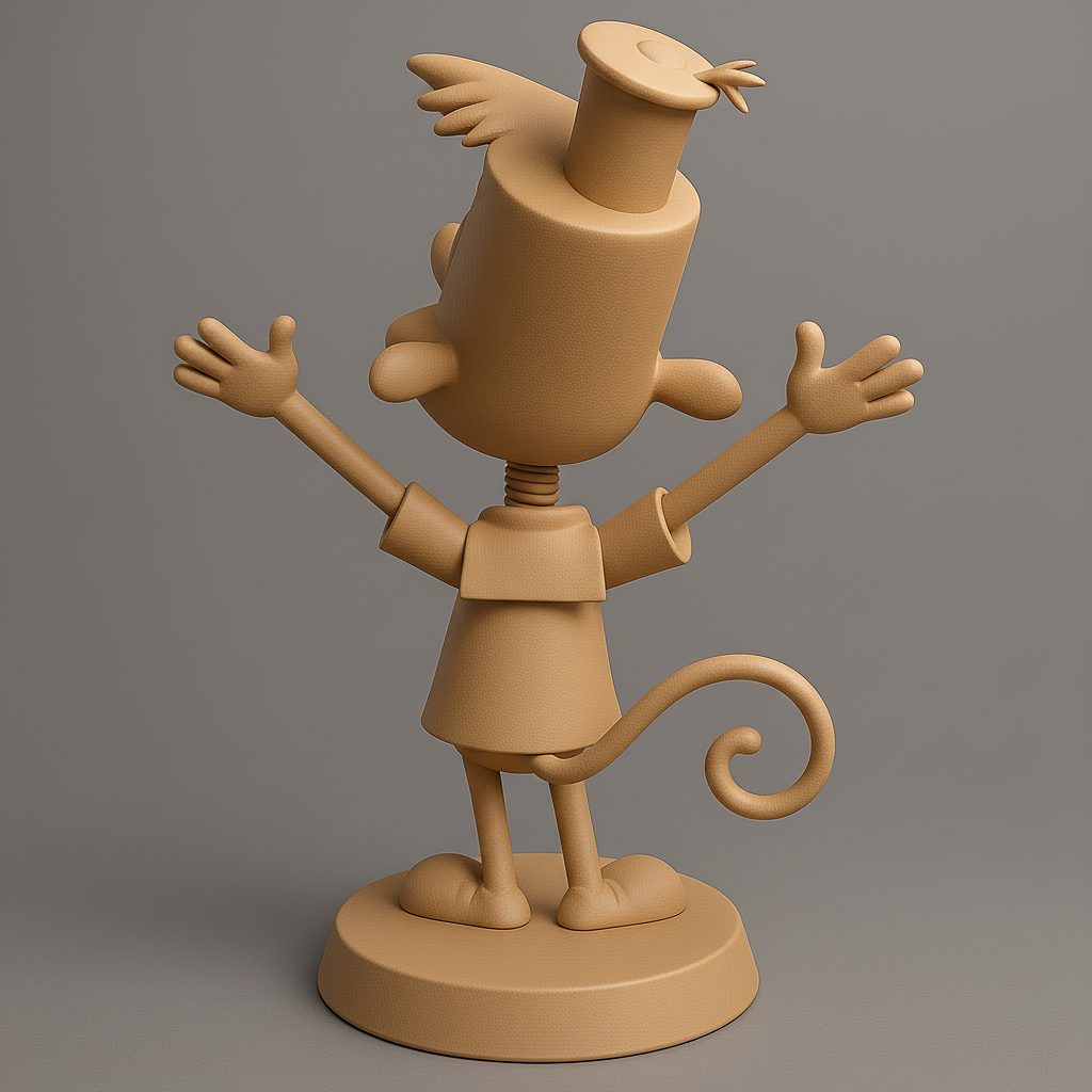 face anatomy 3d model-create 3d face model from photo_Cheerful Character Figurine