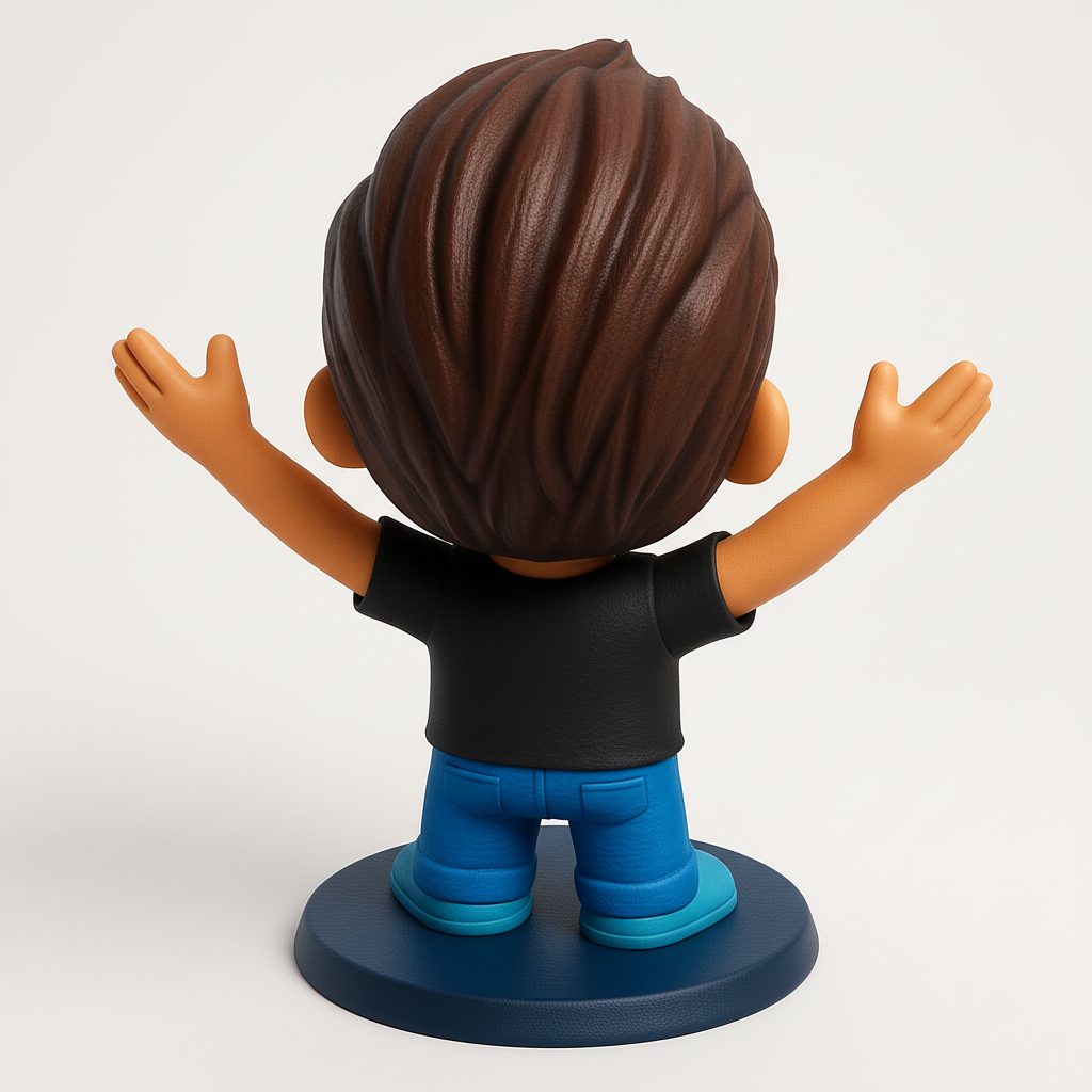 face to 3d model ai-3D portrait printing from photo_Welcoming Bearded Guy Character Figurine