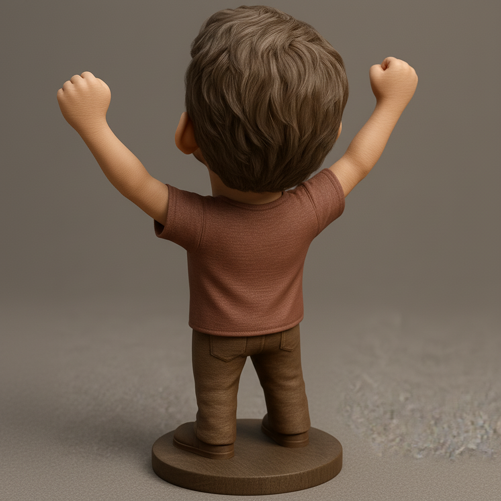silhouette 3d printer maker-3d portrait printing_Joyful Victory Caricature: Celebrate Success 3D Model!