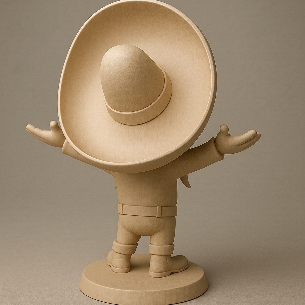 silhouette 3d printer maker-3d portrait printing_Charming Cowboy Figurine for Fun Displays