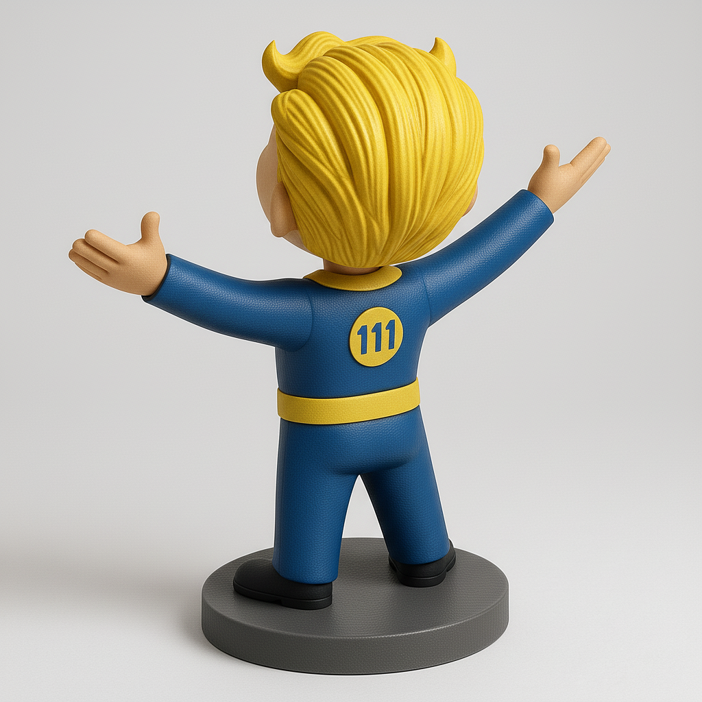 silhouette 3d printer maker-3d portrait printing_Cheerful Vault Boy Figurine for Collectors