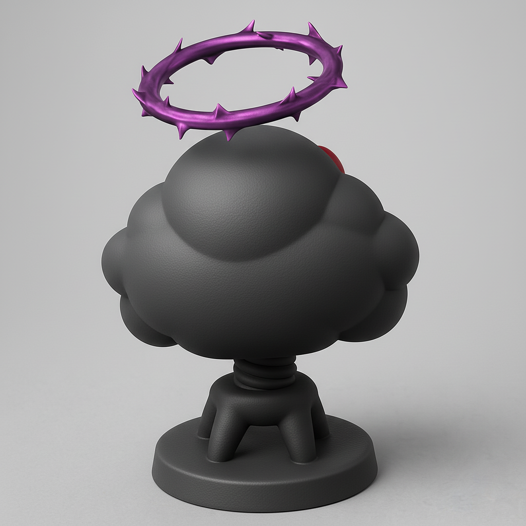 silhouette 3d printer maker-3d portrait printing_Whimsical Cloud Creature with Halo