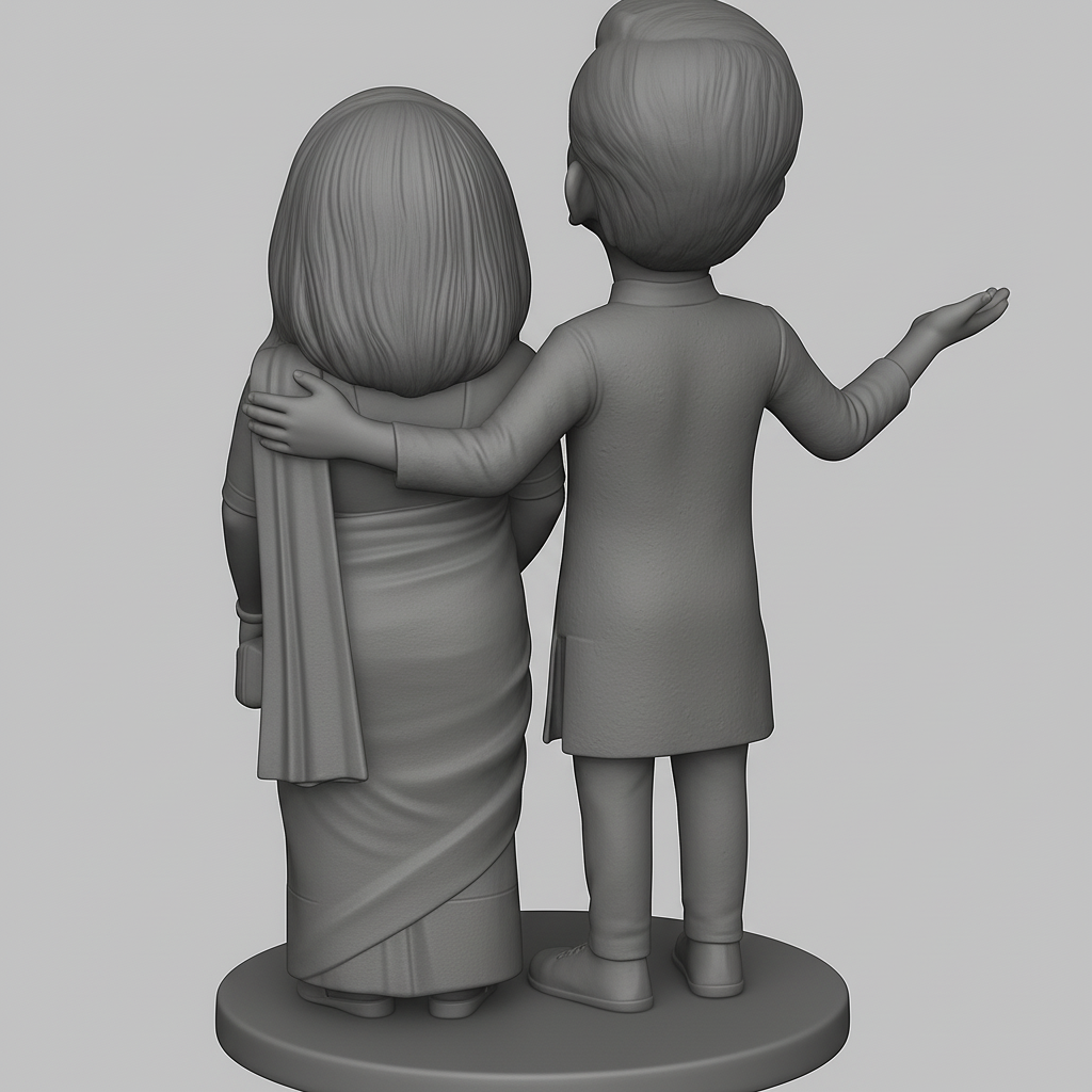 face anatomy 3d model-create 3d face model from photo_Charming Couple Figurine for 3D Printing