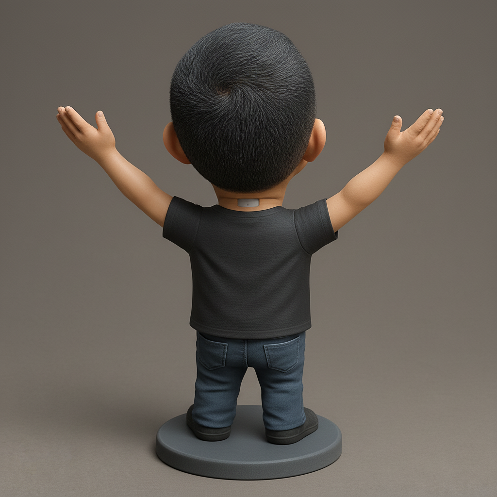 face to 3d model ai-3D portrait printing from photo_Cheering Bobblehead - The Spirit of Joy!