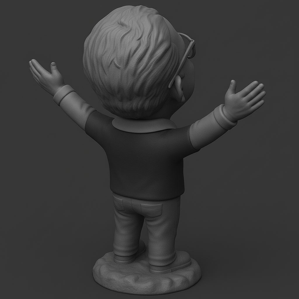 face anatomy 3d model-create 3d face model from photo_Joyful Figurine with Outstretched Arms