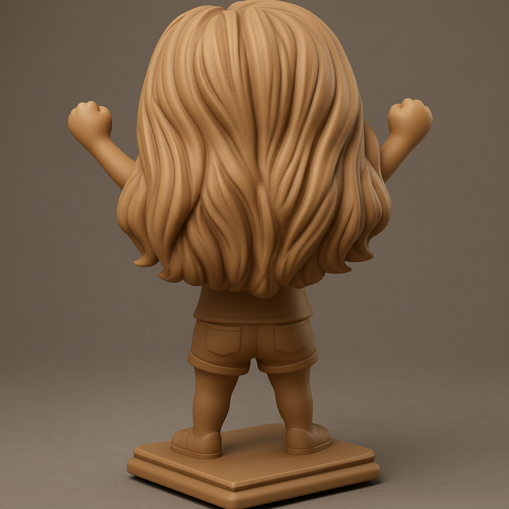 face anatomy 3d model-create 3d face model from photo_Celebrate Success: Happy Girl Triumph Statue