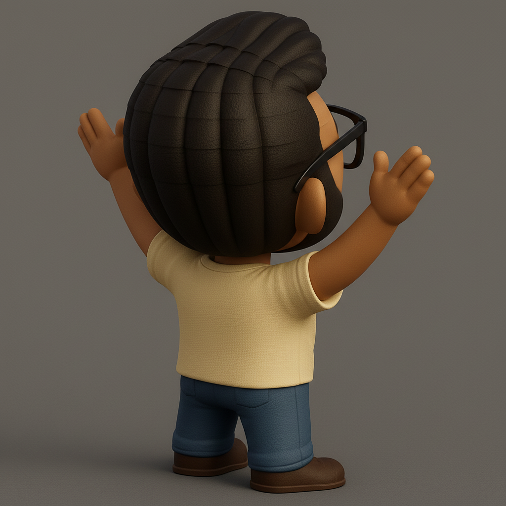 face anatomy 3d model-create 3d face model from photo_Joyful Bearded Chibi Guy 3D Print - Expressive Desk Buddy