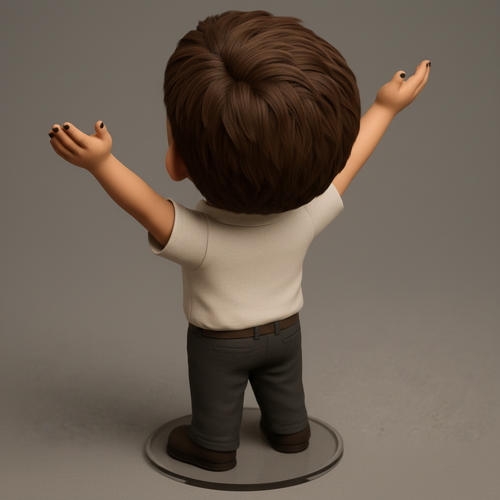 face anatomy 3d model-create 3d face model from photo_Uplifting Chibi Joy: Your Happy Desk Companion