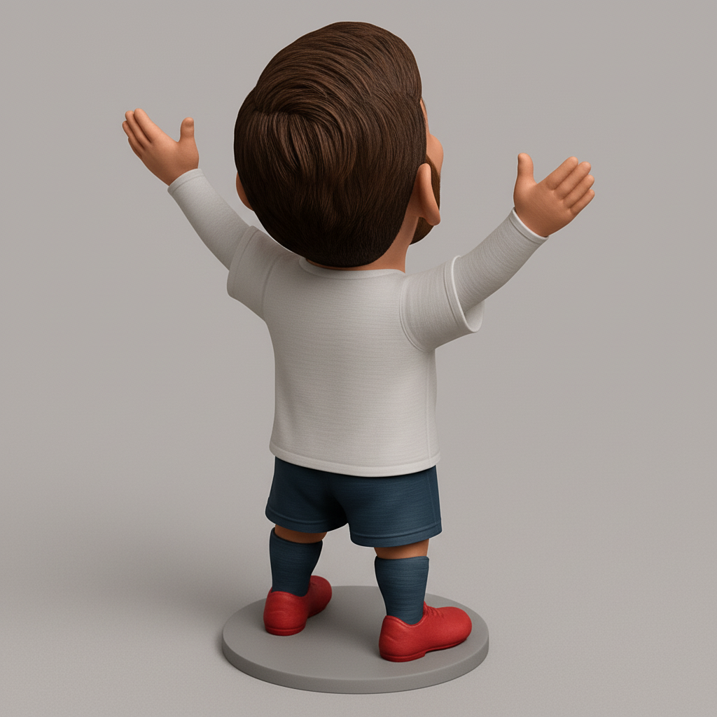 face to 3d model ai-3D portrait printing from photo_Messi Bobblehead: Iconic Pose, Eternal Tribute