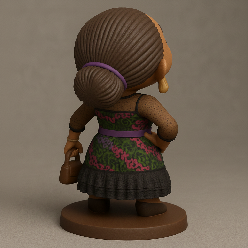 face to 3d model ai-3D portrait printing from photo_Joyful Spirit Figurine: Happy Woman Collectible