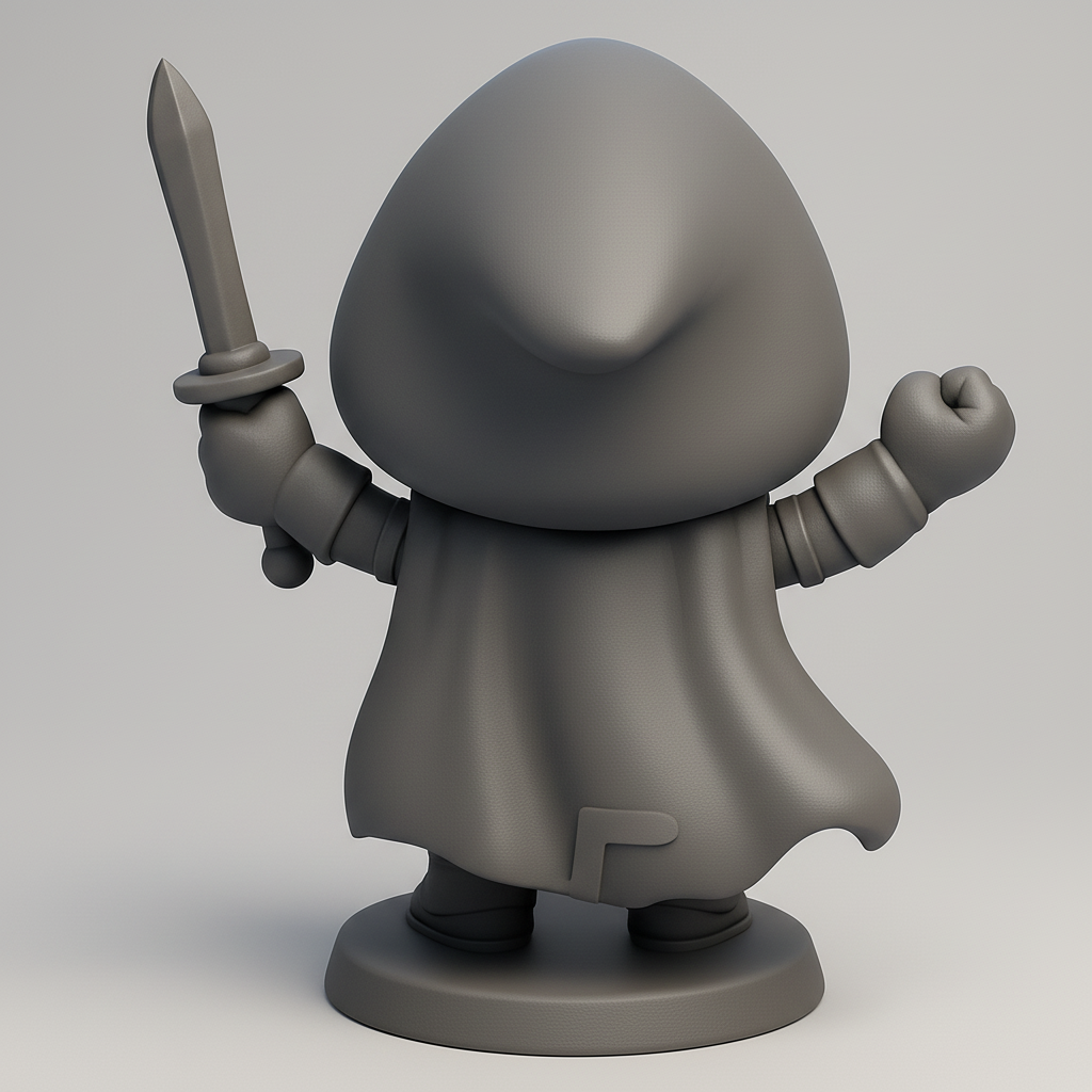 face anatomy 3d model-create 3d face model from photo_Chibi Glow-Face Knight: Your Desktop Adventure Hero!