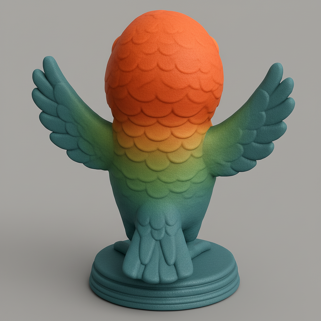 face to 3d model ai-3D portrait printing from photo_Cheerful Gradient Parrot: A Vibrant Desk Companion