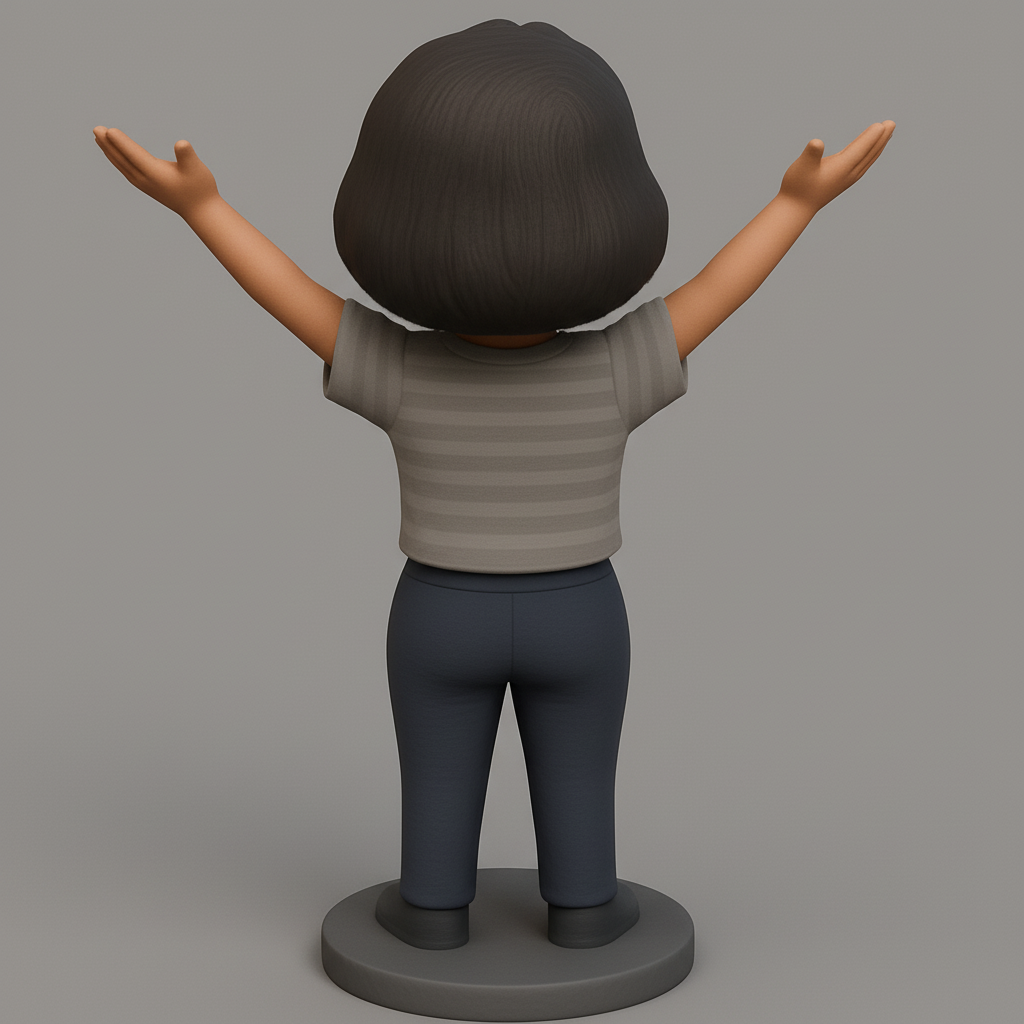 face anatomy 3d model-create 3d face model from photo_Joyful Character with Open Arms