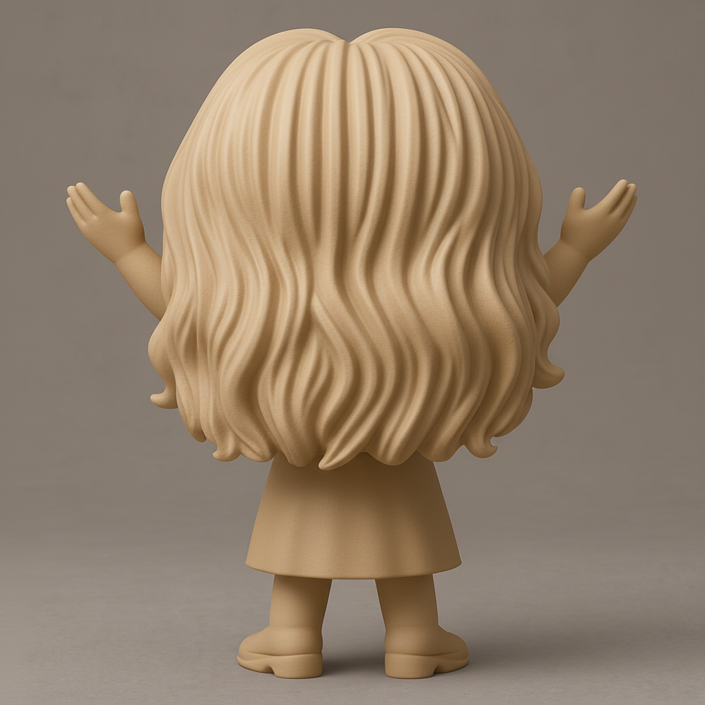 face anatomy 3d model-create 3d face model from photo_Joyful Welcoming Chibi Girl Figurine - Desk Decor