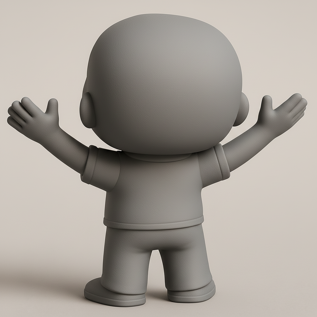 face anatomy 3d model-create 3d face model from photo_Smiling "J" Polo Character - Expressive 3D Print!