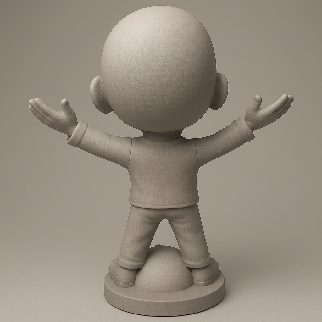 silhouette 3d printer maker-3d portrait printing_Joyful Figurine with Outstretched Arms