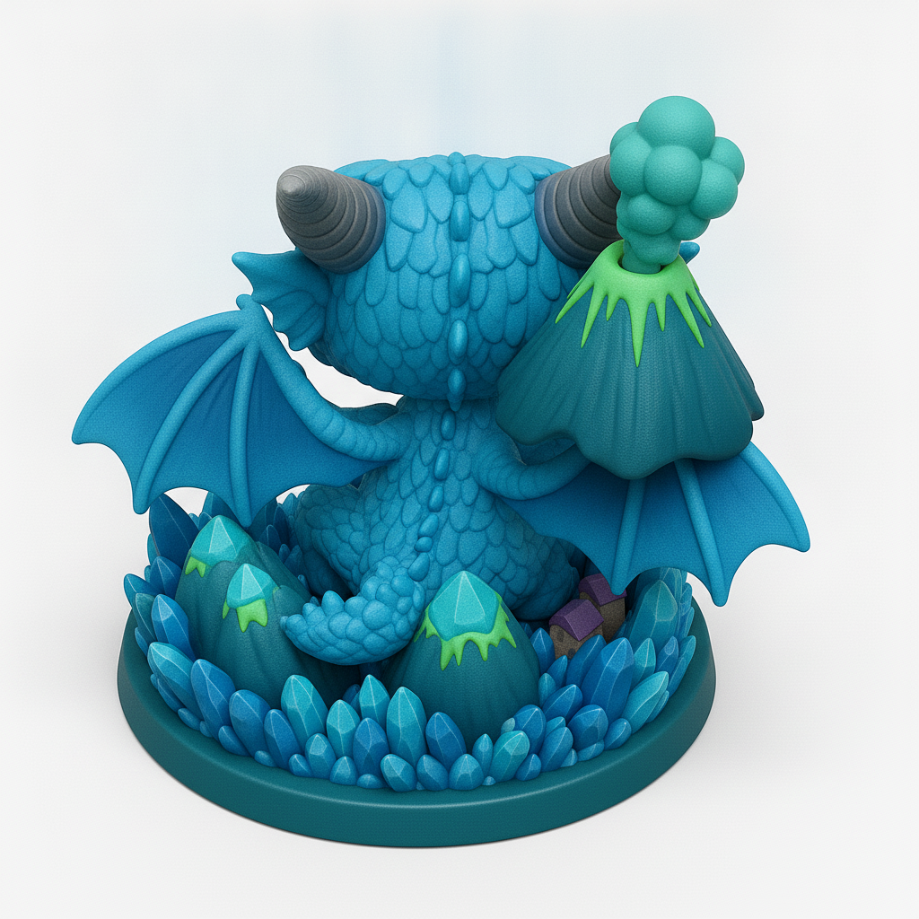 face anatomy 3d model-create 3d face model from photo_Chibi Dragon & Crystal Den: Fantasy Desk Pal