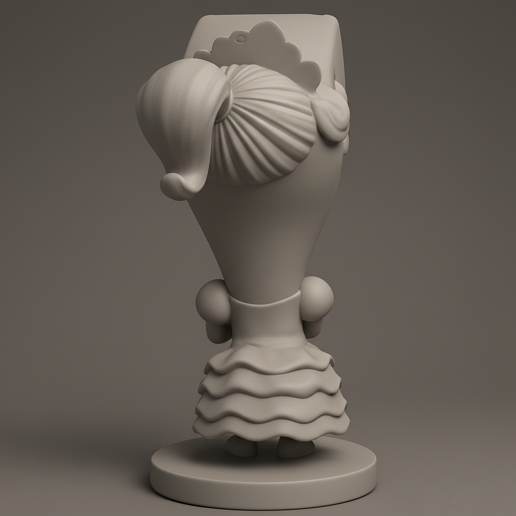 silhouette 3d printer maker-3d portrait printing_Whimsical Princess Character Bust for Fun Displays