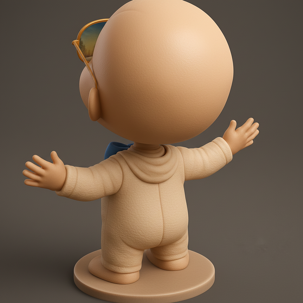 face anatomy 3d model-create 3d face model from photo_Welcoming 'Cool Shades' Baby Figurine - Unique Desk Pal