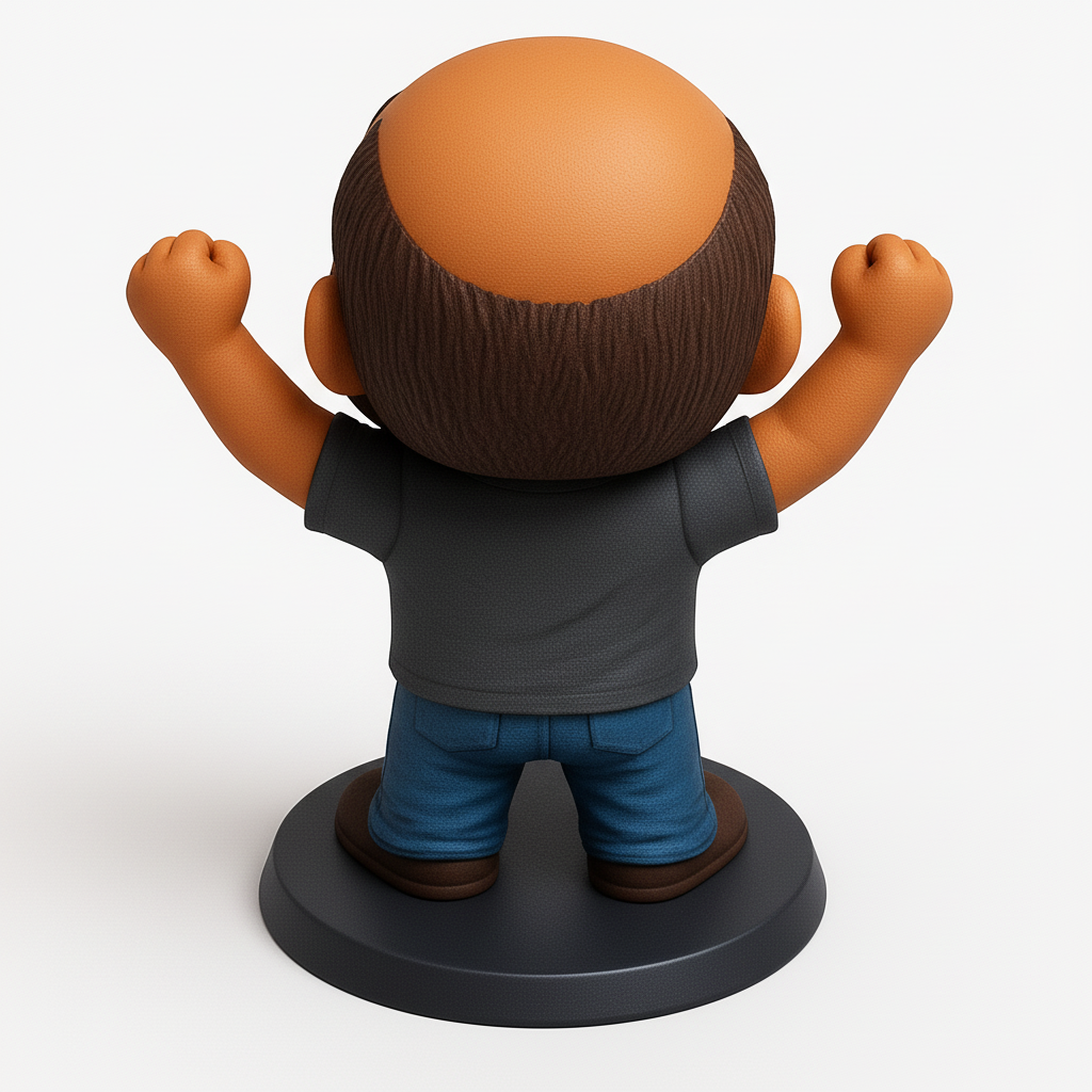 face to 3d model ai-3D portrait printing from photo_Joyful Victory Bobblehead: Celebrate Every Win!