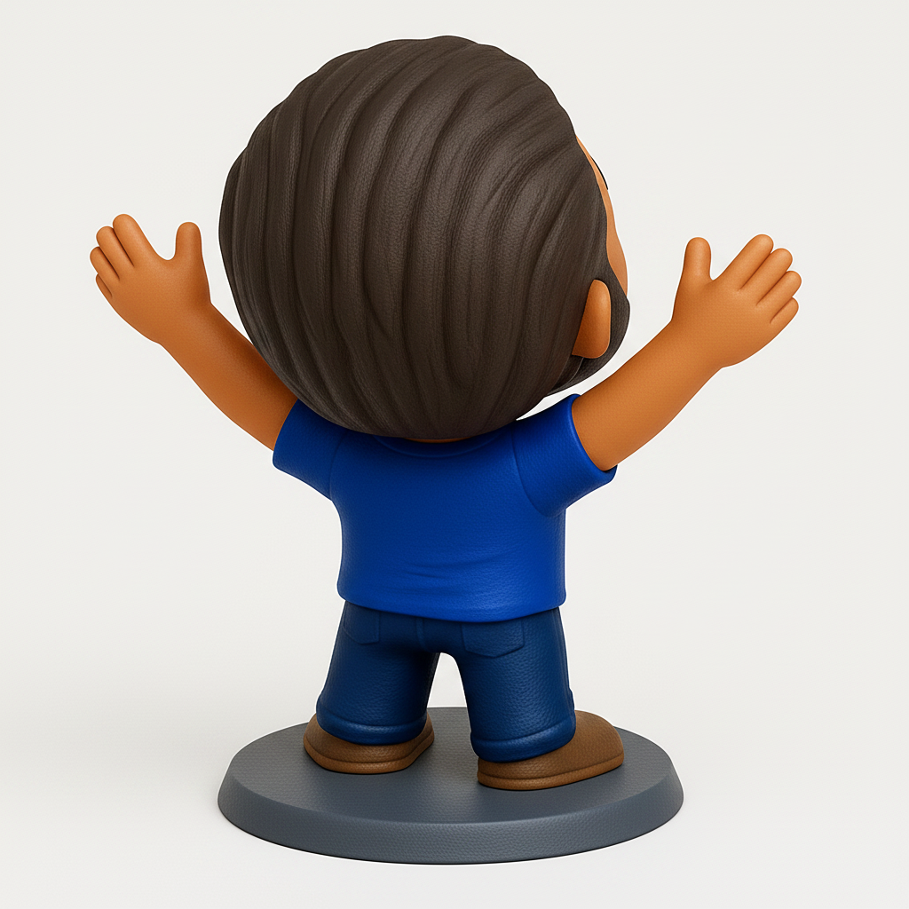face anatomy 3d model-create 3d face model from photo_Vibrant Happy Man Figurine - Print Your Own Joy!