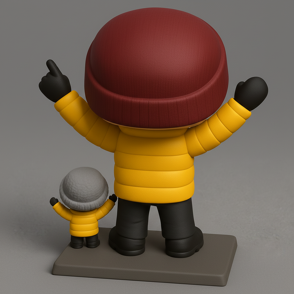 face to 3d model ai-3D portrait printing from photo_Smiling Winter Pop Figure Pair for Your Shelf