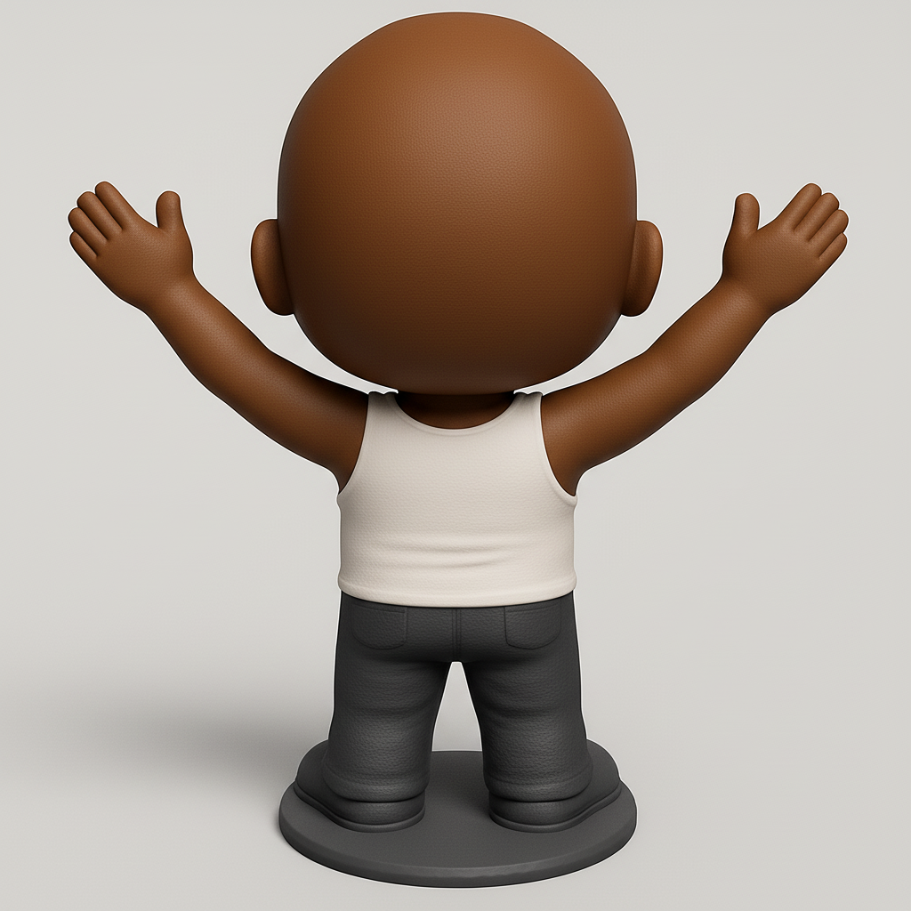 face to 3d model ai-3D portrait printing from photo_Positive Vibes Desk Buddy: Happy Man Figure