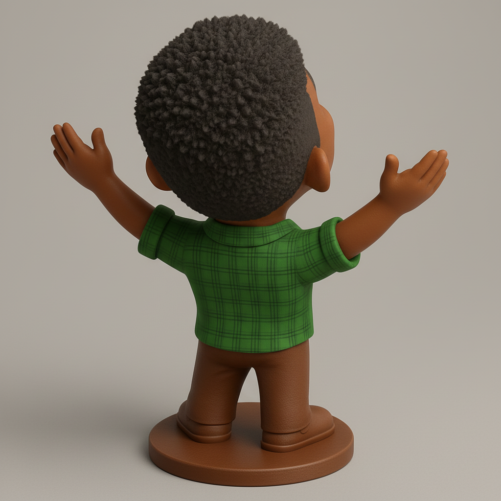 face anatomy 3d model-create 3d face model from photo_Embrace Joy: Happy Man Bobblehead Figurine Print