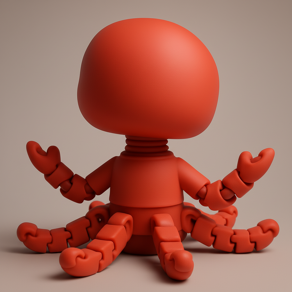 face to 3d model ai-3D portrait printing from photo_Joyful Flexi Octopus: Articulated Desk Companion