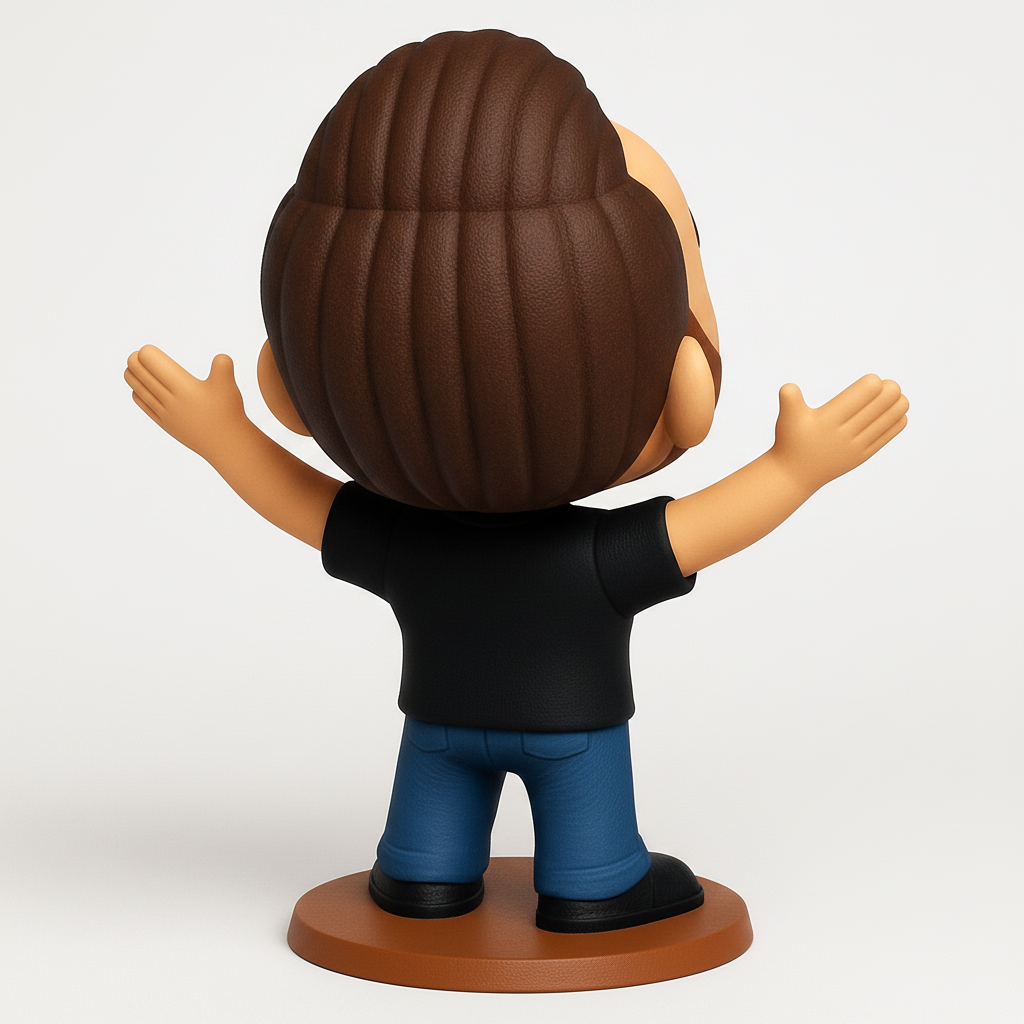 face to 3d model ai-3D portrait printing from photo_Dynamic Bearded Figure '221' - Welcoming Funko Style