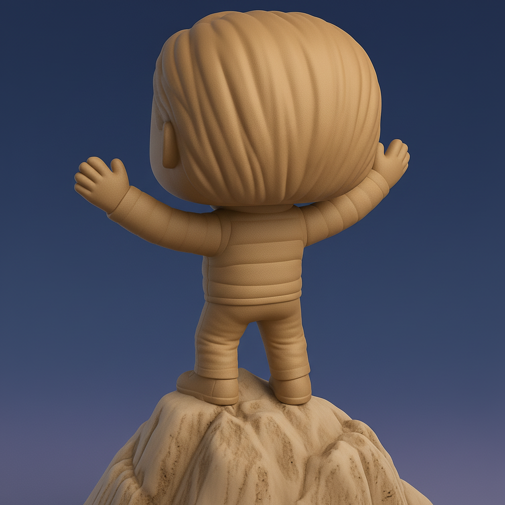 face anatomy 3d model-create 3d face model from photo_Triumphant Hiker Pop! Style Figurine - Celebrate Success