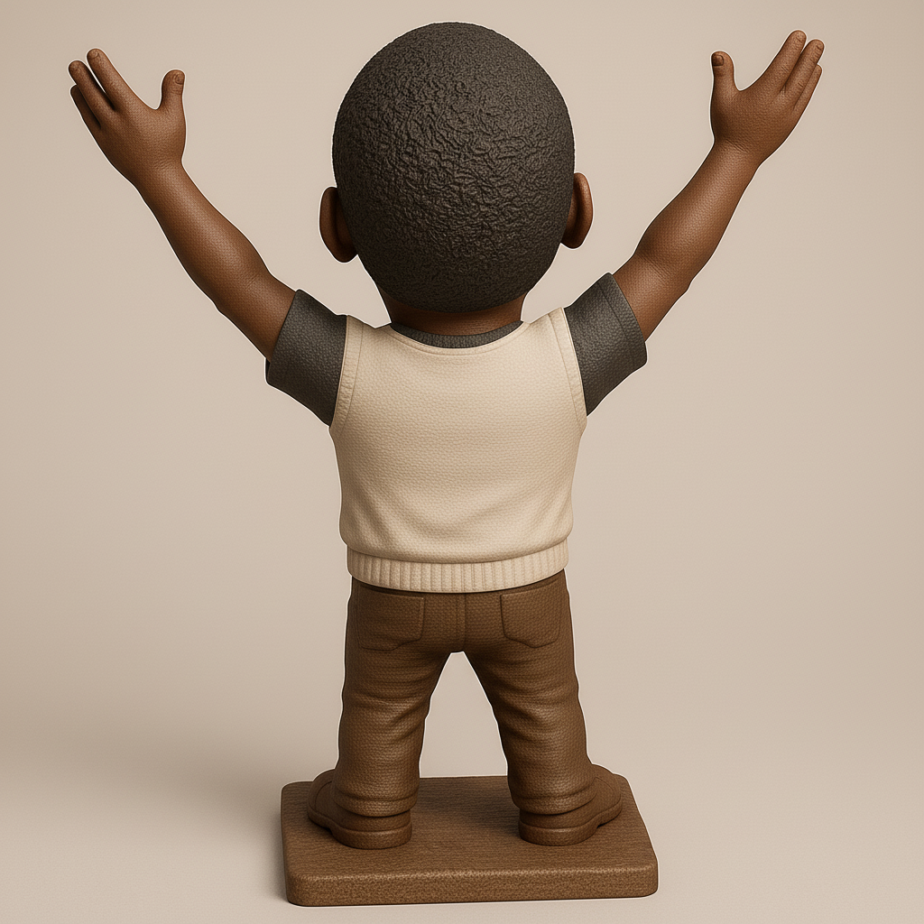 silhouette 3d printer maker-3d portrait printing_Joyful Character Pose 3D Model