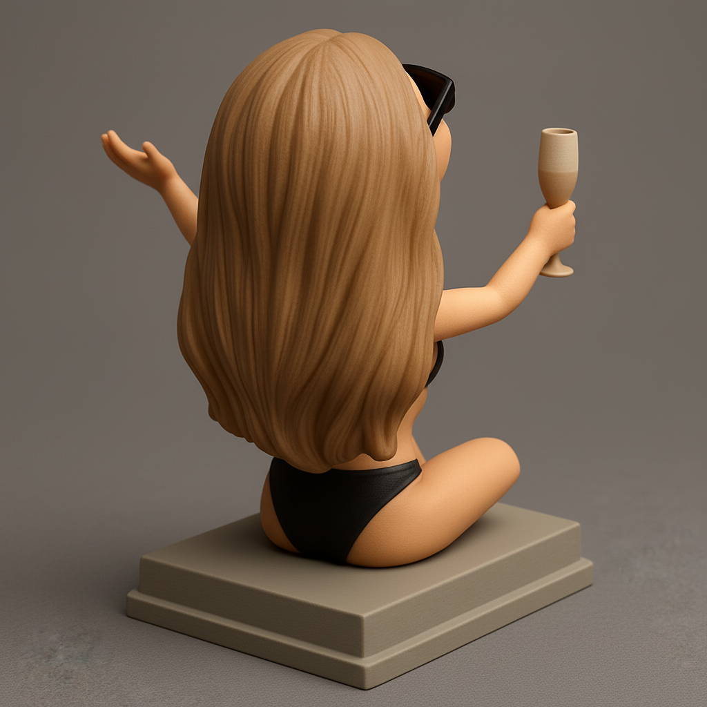 silhouette 3d printer maker-3d portrait printing_Sunny Vacation Bobblehead: Celebrate Summer!