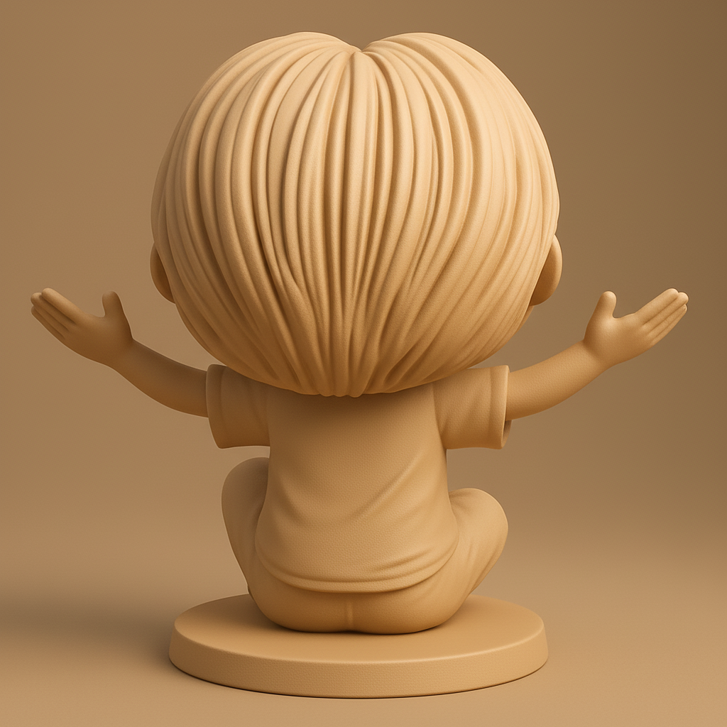 face to 3d model ai-3D portrait printing from photo_Joyful Open Arms Figurine - A Welcoming 3D Print