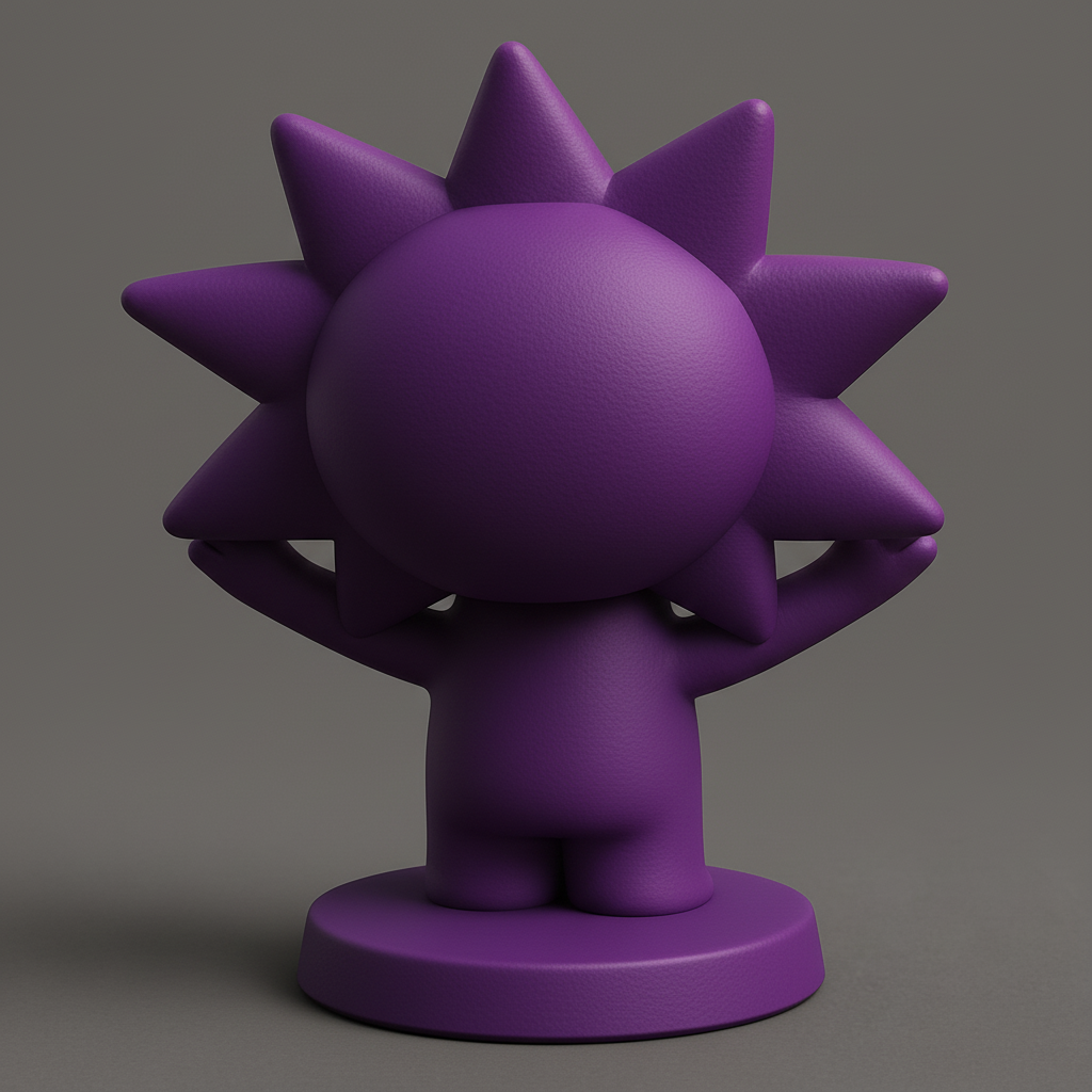 face anatomy 3d model-create 3d face model from photo_Purple Star Smile: Your Happy Desk Companion