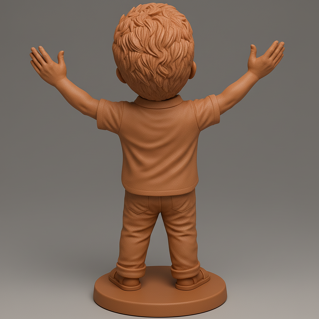 silhouette 3d printer maker-3d portrait printing_Joyful Character with Outstretched Arms