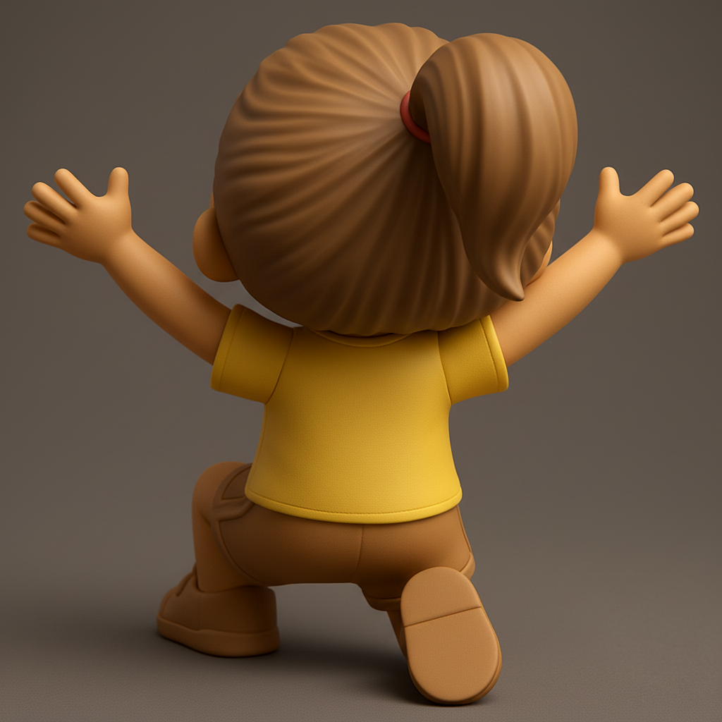 face anatomy 3d model-create 3d face model from photo_Celebrate Joy: Happy Child Hug Pose Model