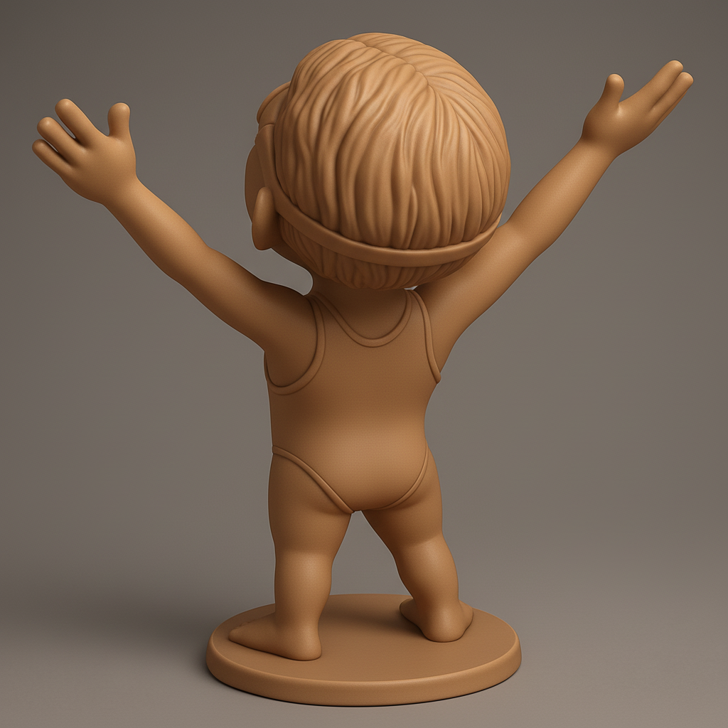face anatomy 3d model-create 3d face model from photo_Joyful Swimmer Kid Figurine: Celebrate Big Wins!